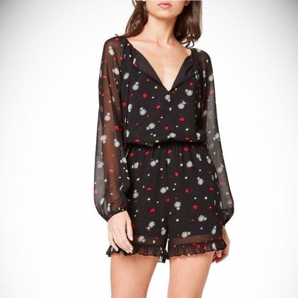 BCBGeneration Falling Daisy Romper Ruffled - Picture 1 of 9